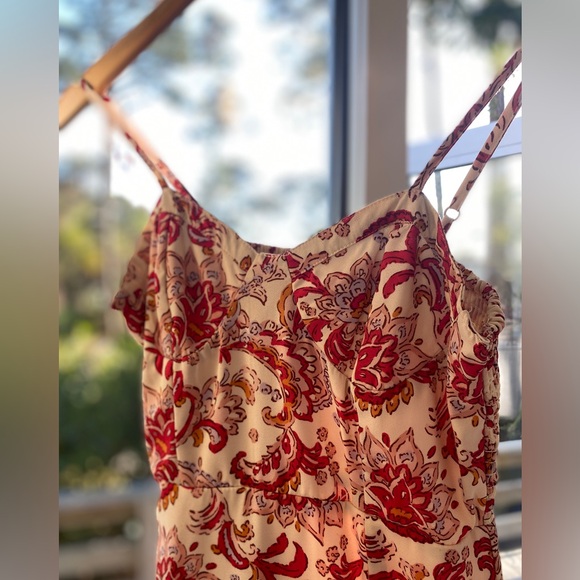 JESSICA SIMPSON Dress Paisley Floral Flowy Spaghetti Strap Lightweight Small Red - Picture 7 of 10